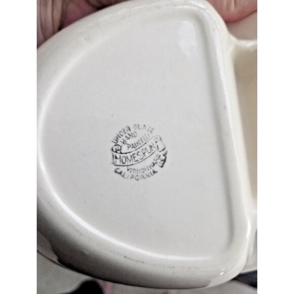 Vernonware Homespun Plaid Set – 4 Cups, Butter Dish & Divided Dish Vintage - Picture 7 of 8